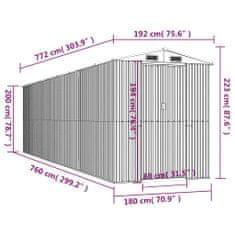 Vidaxl Vrtna lopa antracitna 192x772x223 cm pocinkano jeklo