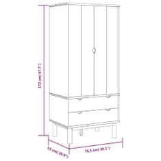 Vidaxl Garderobna omara OTTA rjava in siva 76,5x53x172 cm borovina