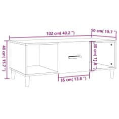 Vidaxl Klubska mizica siva sonoma 102x50x40 cm inženirski les