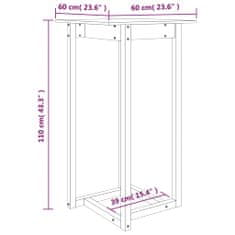 Vidaxl Barska miza siva 60x60x110 cm trdna borovina