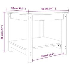 Vidaxl Klubska mizica siva 50x50x45 trdna borovina