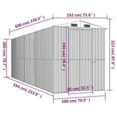 Vidaxl Vrtna lopa zelena 192x606x223 cm pocinkano jeklo