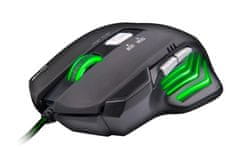 C-Tech Akantha gaming miška (GM-01G), gaming, zelena osvetlitev, 2400DPI, USB