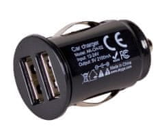 Akyga Avtomobilski polnilec 2xUSB 5V/2,1A in 5V/1A črn