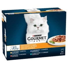 Gourmet PERLE Multipack 12x85g mini fileji v soku - mešani izbor