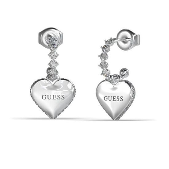 Guess Romantični jekleni obročasti uhani Falling In Love JUBE02234JWRHT/U