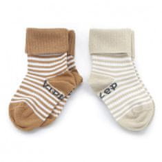 KipKep Otroške nogavice Stay-on-Socks 6-12m 2 para Camel &amp; Sand