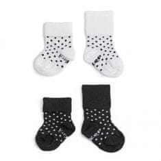 KipKep Otroške nogavice Stay-on-Sock 6-12m 2 para Black&amp;White Dots