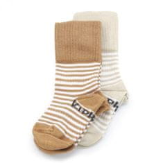 KipKep Otroške nogavice Stay-on-Socks 6-12m 2 para Camel &amp; Sand