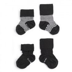 Otroške nogavice Stay-on-Socks 0-6m 2 para črne črte