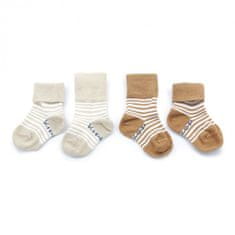 KipKep Otroške nogavice Stay-on-Socks 0-6m 2 para Camel &amp; Sand