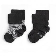 Otroške nogavice Stay-on-Socks 0-6m 2 para črne črte