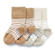 KipKep Otroške nogavice Stay-on-Socks 6-12m 2 para Camel &amp; Sand