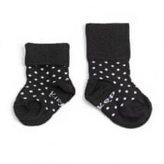 KipKep Otroške nogavice Stay-on-Sock 6-12m 2 para Black&amp;White Dots