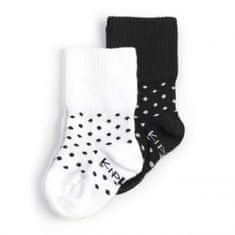 Otroške nogavice Stay-on-Socks 0-6m 2 para Black&amp;White Dots