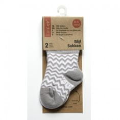 KipKep Otroške nogavice Stay-on-Sock 0-6m 2 para Silver Grey