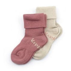 KipKep Otroške nogavice Stay-on-Socks 0-6m 2 para Dusty Clay