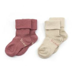 KipKep Otroške nogavice Stay-on-Socks 0-6m 2 para Dusty Clay