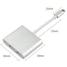 Northix Adapter USB tip C do HDMI / USB 3.0 - zlata 