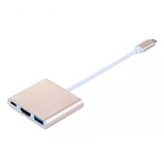 Northix Adapter USB tip C do HDMI / USB 3.0 - zlata 