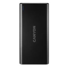 Canyon powerbank PB-106B,10000mAh Li-poly,Vhod 5V/2A (Micro-USB/USB-C),Izhod 5V/2,1A (2xUSB-A),črna