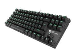 Genesis Gaming mehanska tipkovnica THOR 300/Zelena luč/Outemu Blue/Wireless USB/US layout/Black