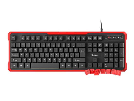 Genesis Gaming Keyboard RHOD 110/Wireless USB/US layout/Black-Red