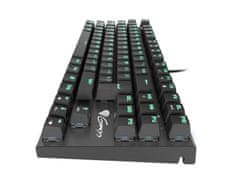 Genesis Gaming mehanska tipkovnica THOR 300/Zelena luč/Outemu Blue/Wireless USB/US layout/Black