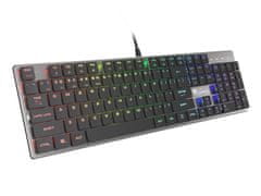 Genesis Gaming mehanska tipkovnica THOR 420/RGB/Content Slim Blue/Wireless USB/US layout/Gray