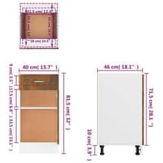 Vidaxl Spodnja omarica dimljeni hrast 40x46x81,5 cm inženirski les