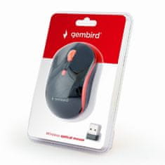 Gembird MUSW-4B-03-R/Certifikat/Optični/1 600 DPI/Wireless USB/Black-Red