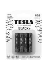 TESLA BLACK+ alkalne baterije AAA (LR03, mikrocelice, blister) 4 kosi