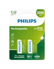 Philips R14B2A300/10 akumulatorska baterija C 3000mAh 2pcs