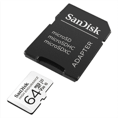 SanDisk microSDXC High Endurance Video 64 GB C 10 U3 V30, adapter