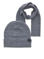 Jack&Jones Moški komplet - kapa in šal JACJOLLY 12163827 Grey Melange