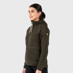 Fjällräven Övik Fleece Hoodie W, temno zelena, xs