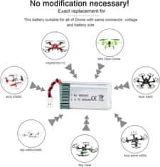 YUNIQUE GREEN-CLEAN 2pcs Baterija za Syma Drone x5C X5 3.7V 650mAh 25C Advanced Lipo