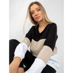 RELEVANCE Ženski pulover z V-izrezom MORA črno-bež RV-BL-8377.89_391613 Univerzalni