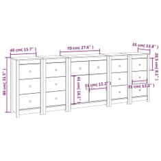 Vidaxl Komoda medeno rjava 230x35x80 cm trdna borovina