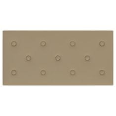 Vidaxl Stenski paneli 12 kosov kapučino 60x30 cm umetno usnje 2,16 m²