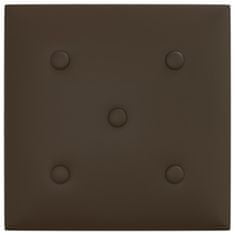 Vidaxl Stenski paneli 12 kosov rjav 30x30 cm umetno usnje 1,08 m²
