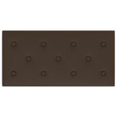 Vidaxl Stenski paneli 12 kosov rjavi 60x30 cm umetno usnje 2,16 m²