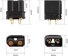 YUNIQUE GREEN-CLEAN 10 Pari XT30 visoka kakovost, moški-ženski, priključki za baterije za izdelavo modelov Rc Lipo barva črna