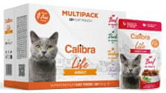 Calibra hrana za mačke, z govedino, raco, puranom in teletino v omaki, 12 x 85 g