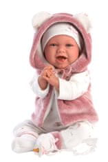 Llorens 74070 NEW BORN - realistična lutka dojenčka z zvoki in mehkim tekstilnim telesom - 42 cm