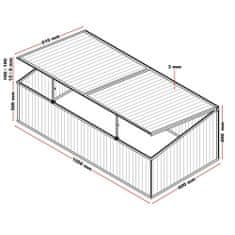 Wiltec Vrtni alu. rastlinjak 100x60cm prozoren dvojna vrata