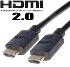 HDMI 2.0 High Speed + Ethernet kabel, pozlačeni konektorji, 2 m