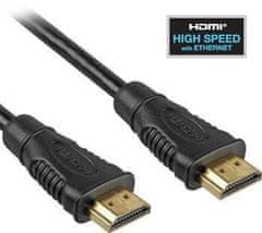 PremiumCord HDMI High Speed + Ethernet kabel, pozlačeni konektorji, 3 m