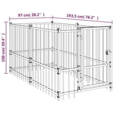 Vidaxl Pasji boks črn 193,5x97x100 cm jeklo