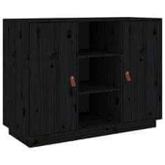 Vidaxl Komoda črna 100x40x75 cm trdna borovina